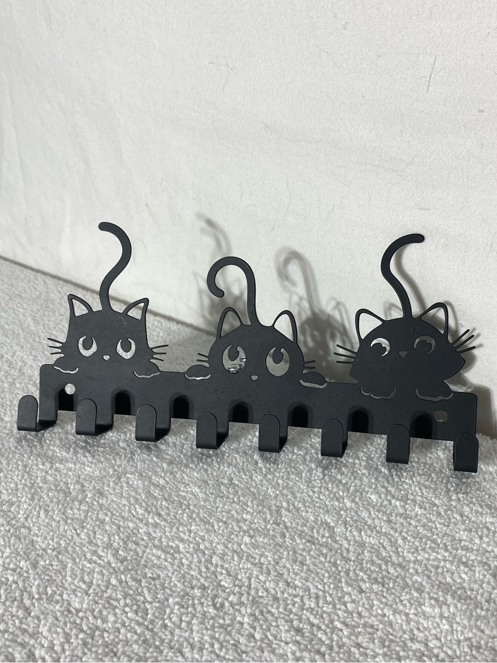 Decorative Metal Cat Wall Hooks Organizer for Entryway Cat Lady Kitty Meow